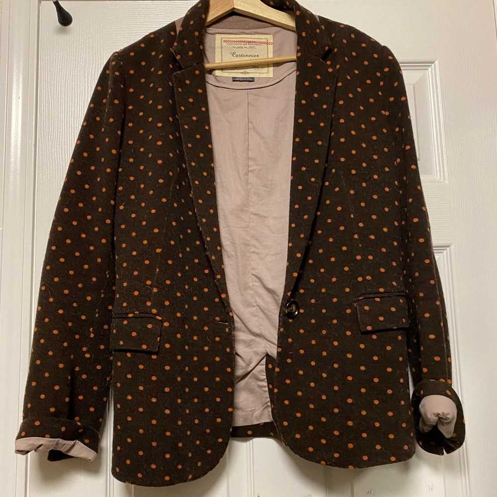 Anthropologie Polka Dot Blazer